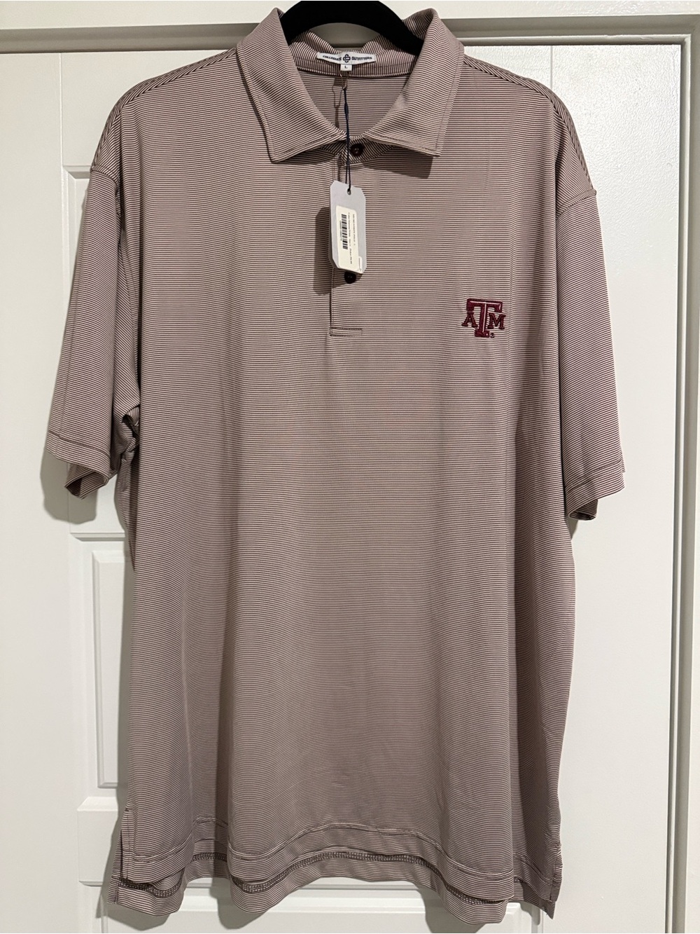 NWT Collegiate Outfitters Texas A&M Aggies Micro Stripe Polo Shirt